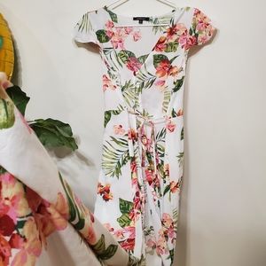 Forever21 Ambiance flower maxi dress button up